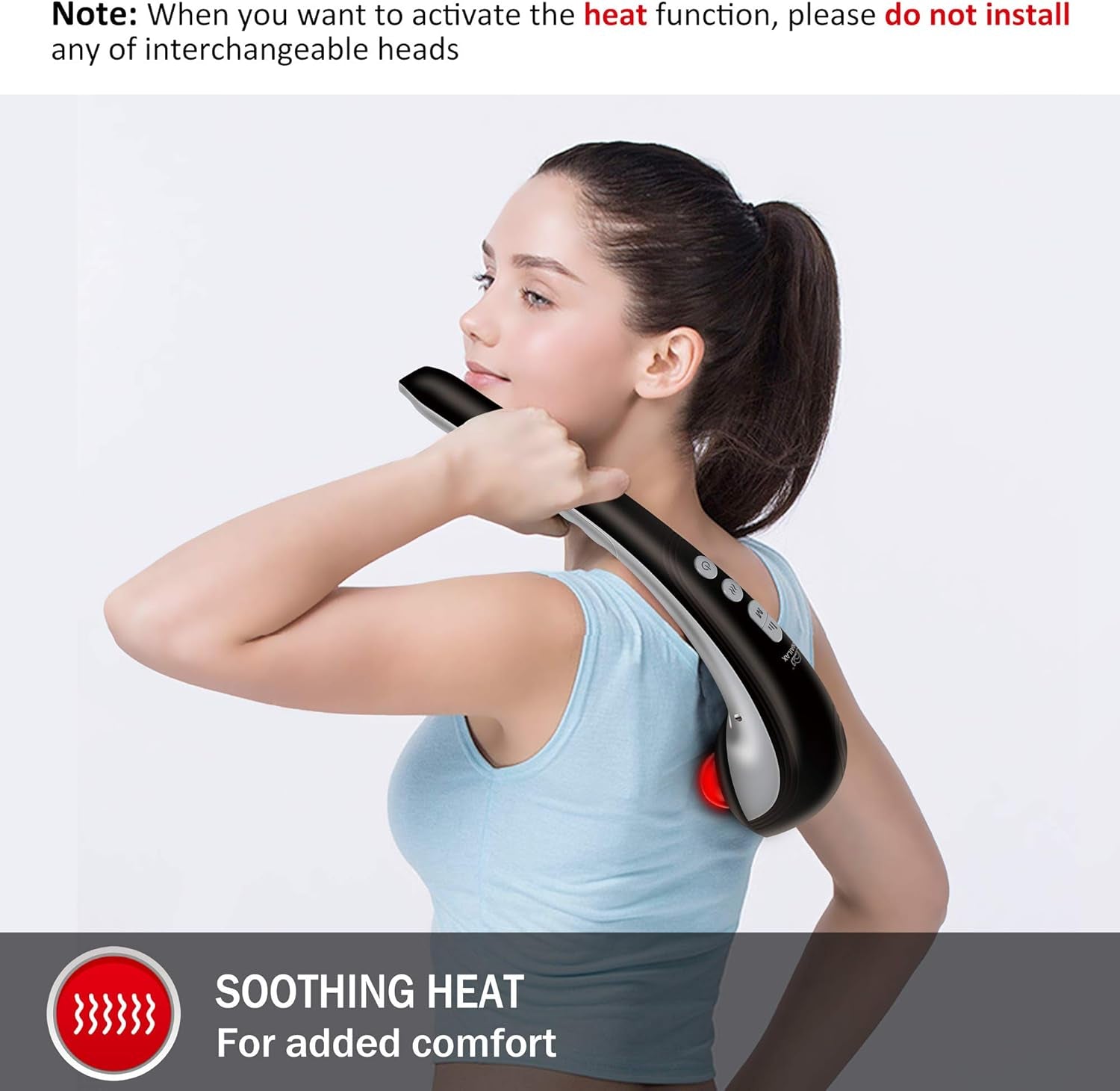 Snailax Masajeador De Mano Eléctrico Para Masaje De Percusión Inalámbrico Recargable Con Calor, Masajeador Portátil Para Aliviar El Dolor…