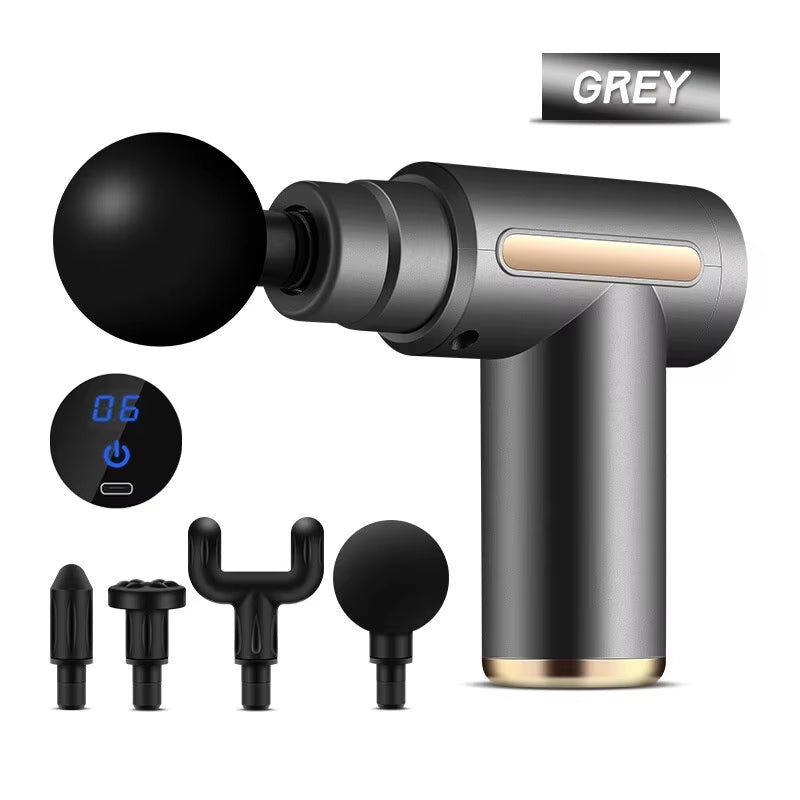 Fascial Massage Gun Electric Percussion Pistol Massager Body Neck Back Deep Tissue Muscle Relaxation Fitness Tool for Shoulder